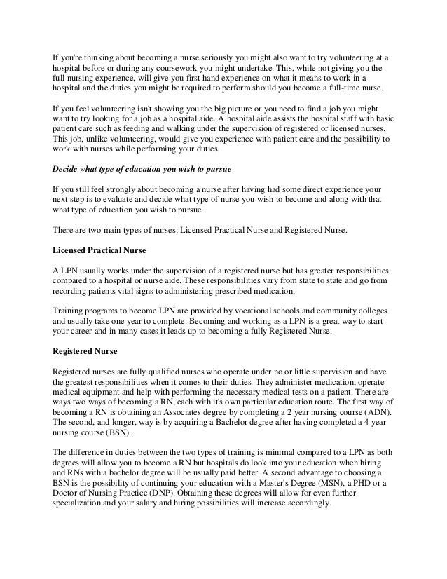 reasons for becoming a nurse essay reasons for becoming a nurse essay