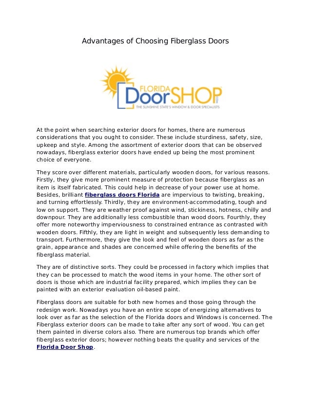 Advantages Of Choosing Fiberglass Doors For Your Home