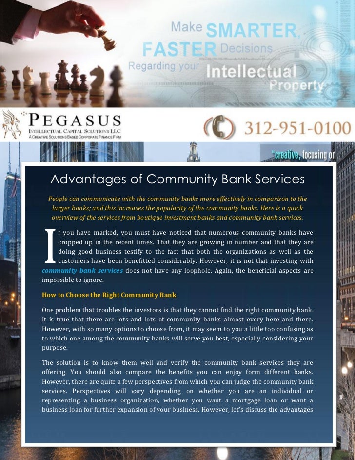 Advantages Of Community Bank Services