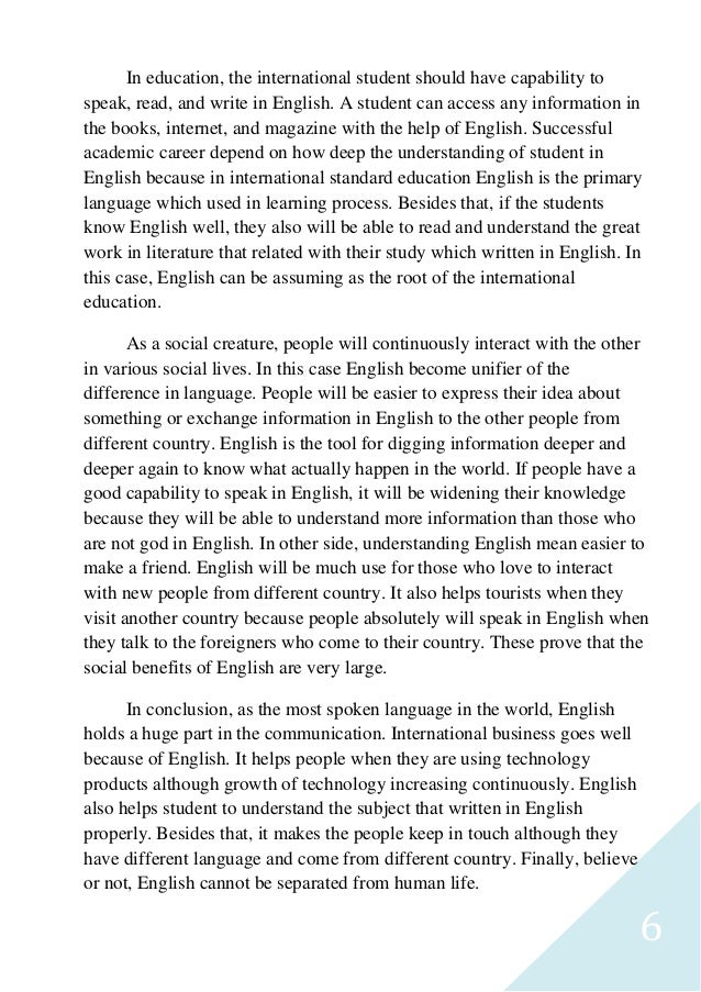 The benefits of learning english essay