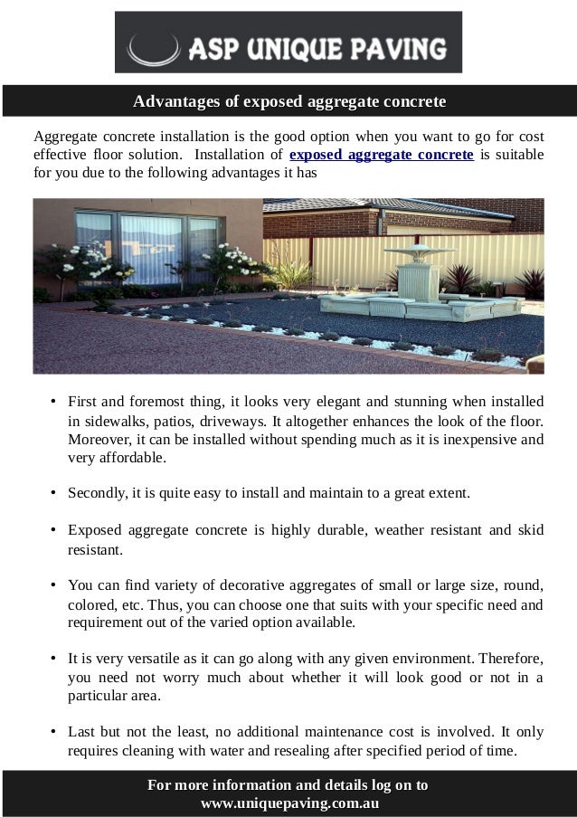 Advantages of exposed aggregate concrete
