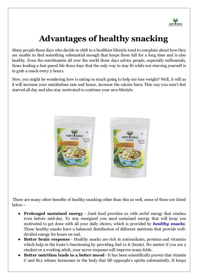 Advantages of healthy snacking