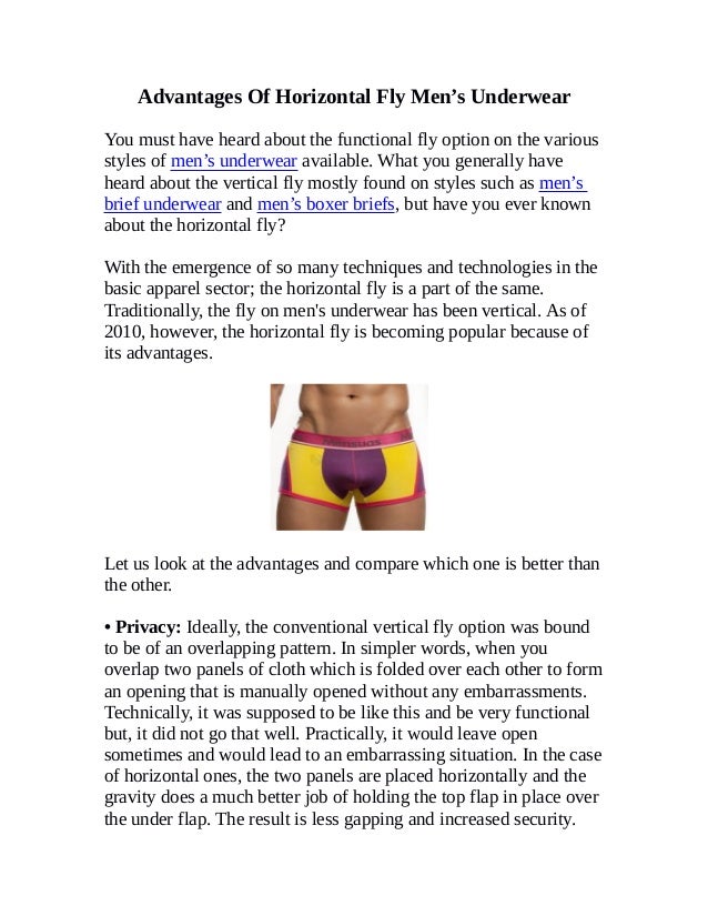 Advantages Of Horizontal Fly Men’s Underwear