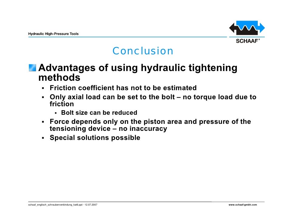 Advantages Of Hydraulic Tensioning