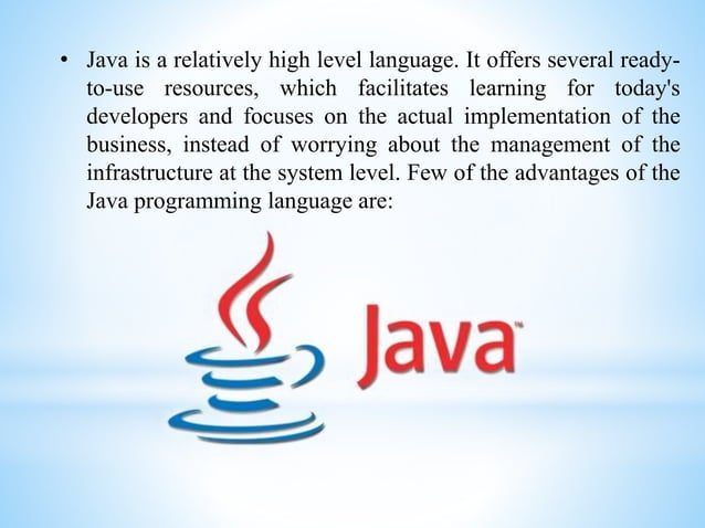 Advantages of java programming language | PPT