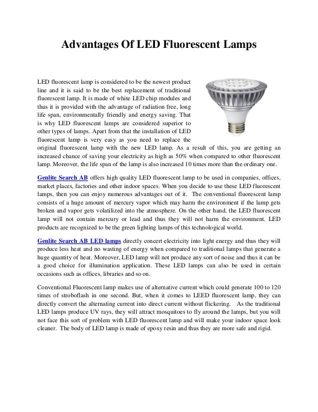 Advantages Of LED Fluorescent Lamps