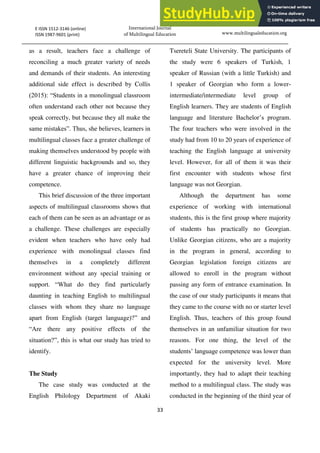 Advantages Of Not Knowing Your Students Language A Case Study Of A ...