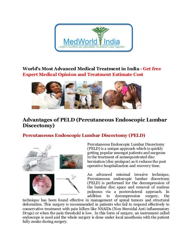 Advantages of PELD Percutaneous Endoscopic Lumbar Discectomy Surgery