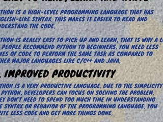 Advantages of python | PPT