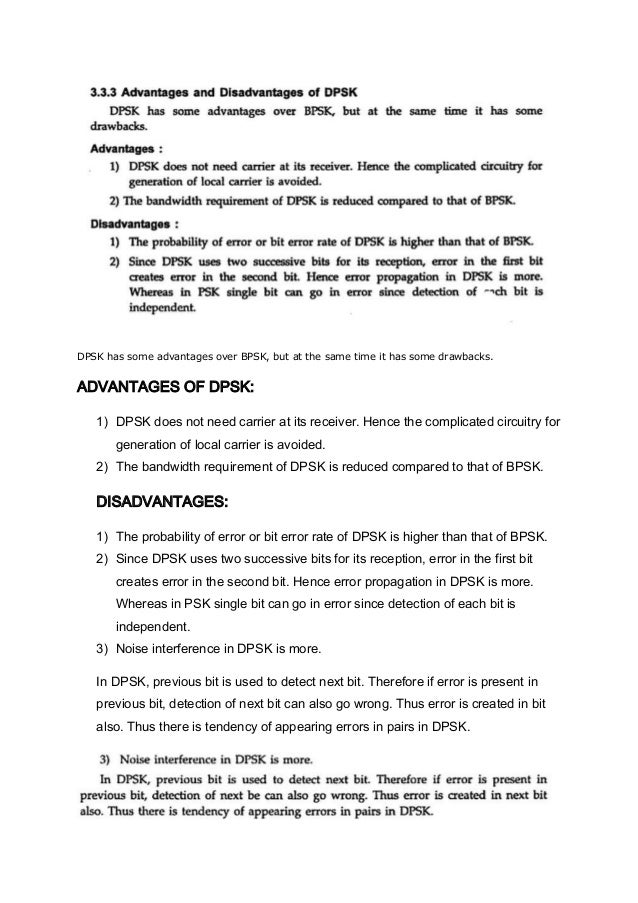 Advantages of qpsk