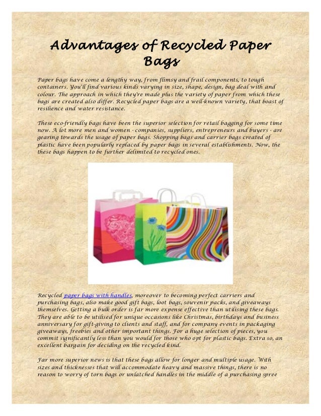 Advantages of recycled paper bags