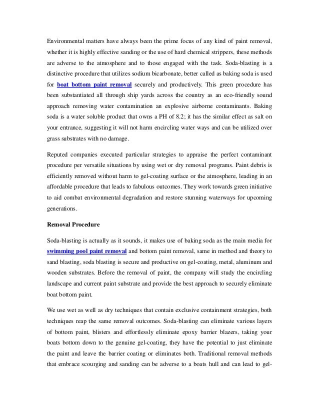 Advantages of soda blasting in boat bottom paint removal