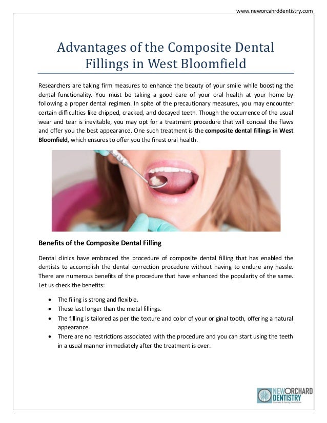 Advantages of the Composite Dental Fillings in West Bloomfield New