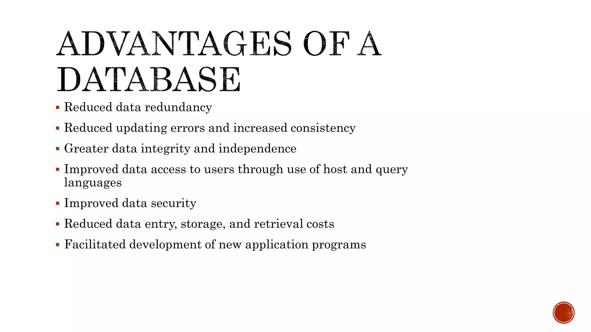 Advantages Of Using A Database