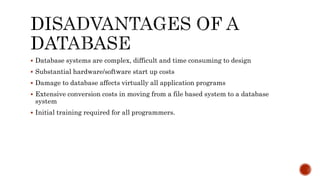 Advantages of using a database | PPT