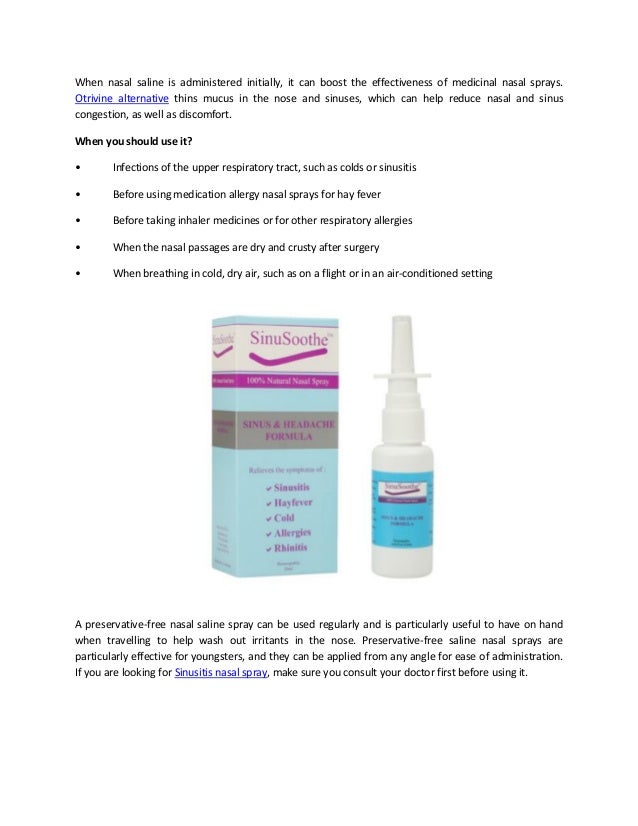 Advantages of using saline nasal sprays