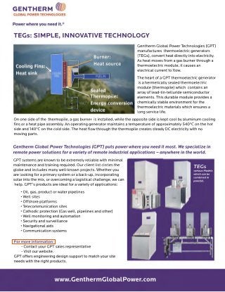 Advantages of Thermoelectric Generators
