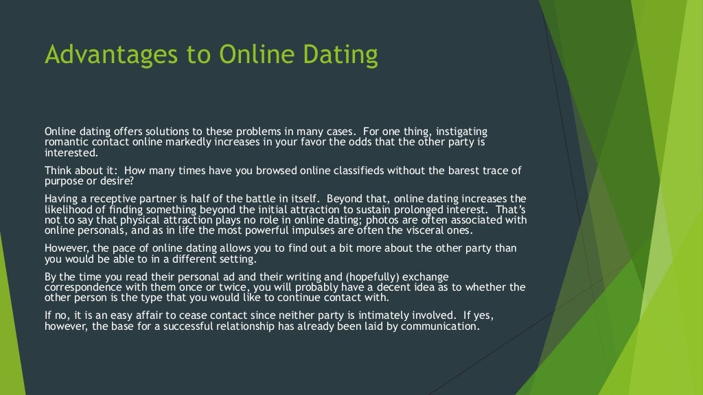 advantages and disadvantages of dating online