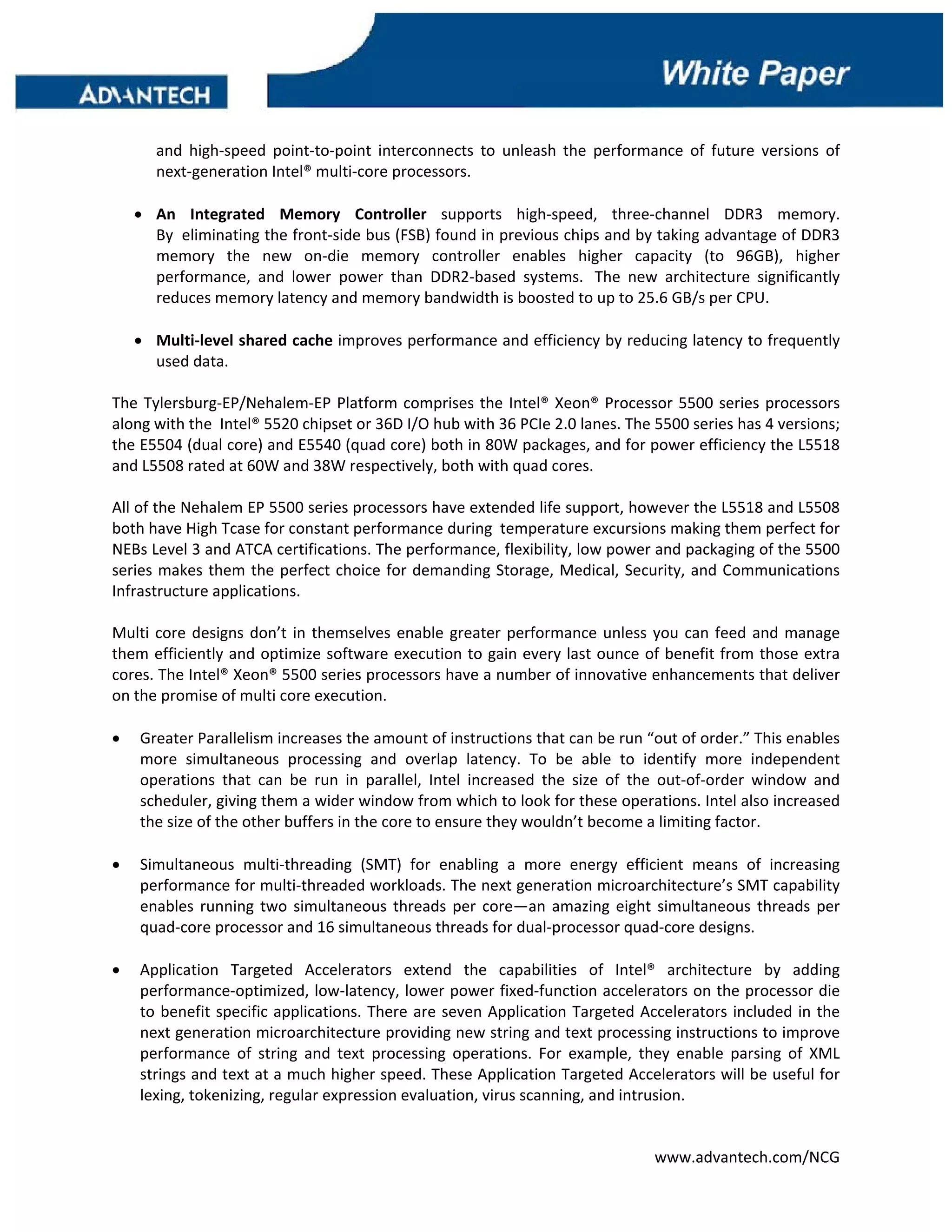 Advantech Platforms For 10 Gig E Networking On Xeon 5500 V1