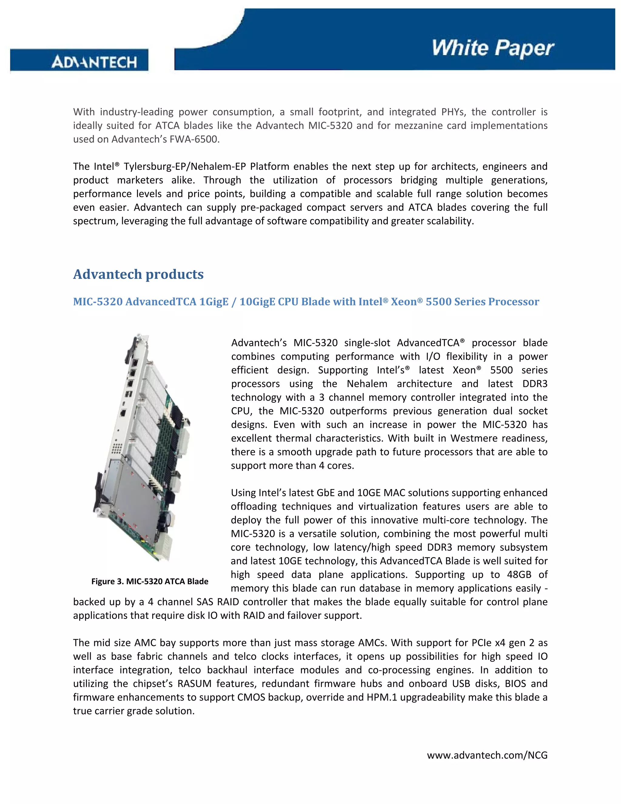 Advantech Platforms For 10 Gig E Networking On Xeon 5500 V1