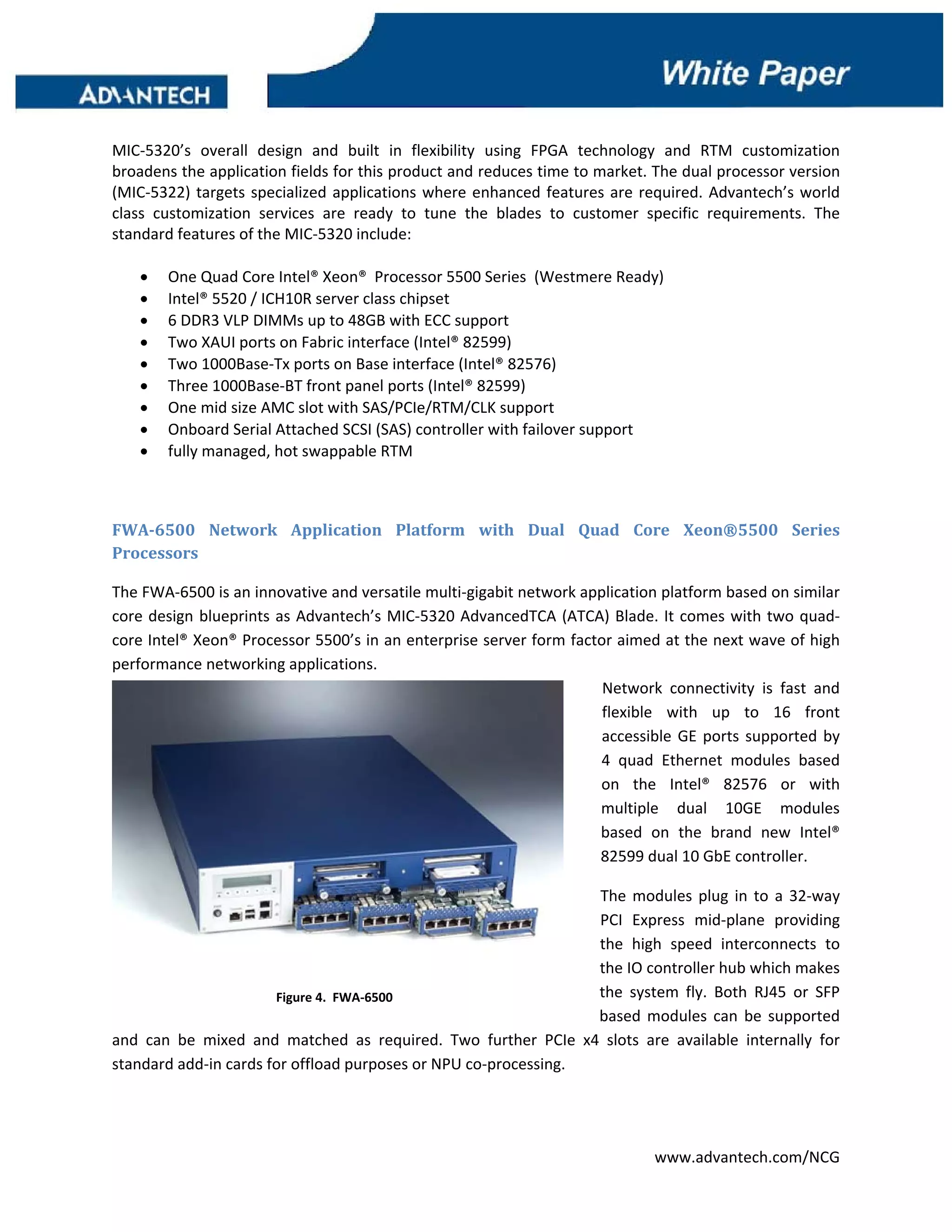 Advantech Platforms For 10 Gig E Networking On Xeon 5500 V1