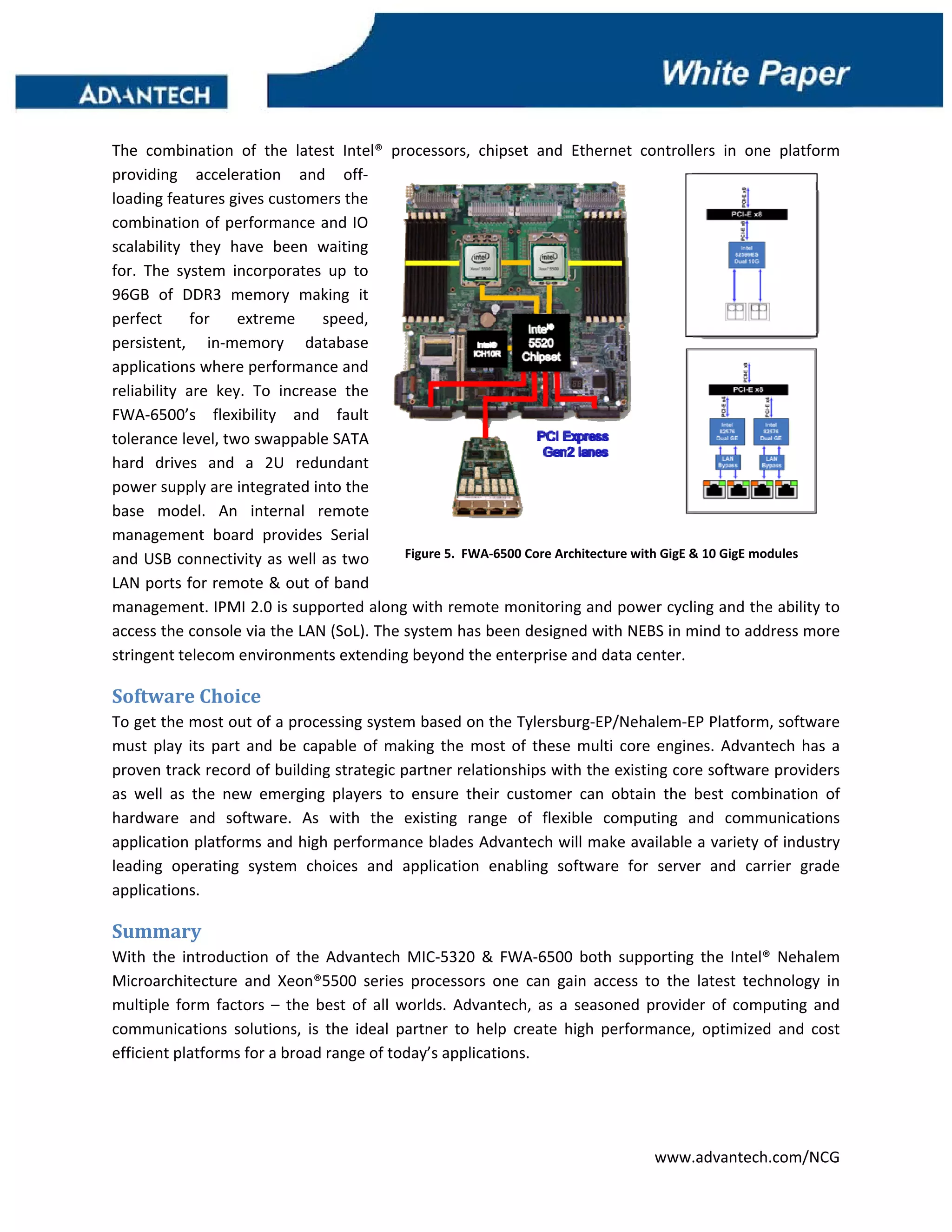 Advantech Platforms For 10 Gig E Networking On Xeon 5500 V1