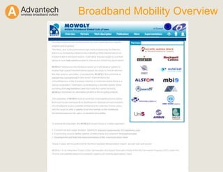 Broadband Mobility Overview
 