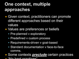 Testing needs stakeholders (p64)Summary:Identify and engage the people or organisations that will use and benefit from the test evidence we are to provideConsequence if ignored or violated:There will be no mandate or any authority for testing. Reports of passes, fails or enquiries have no audience.Questions:Who are they?Whose interests do they represent?What evidence do they want?What do they need it for?When do they want it?In what format?How often?