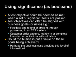 Training and certification must changeIntellectual skills and capabilities are more important than the clerical skillsNeed to re-focus on:Testing thought processes (Axioms)Testing Stakeholder relationship managementTesting as an information provision serviceGoal and risk-based testingReal-world examples, not theoryPractical, hands-on, real-world training, exercises and coaching.