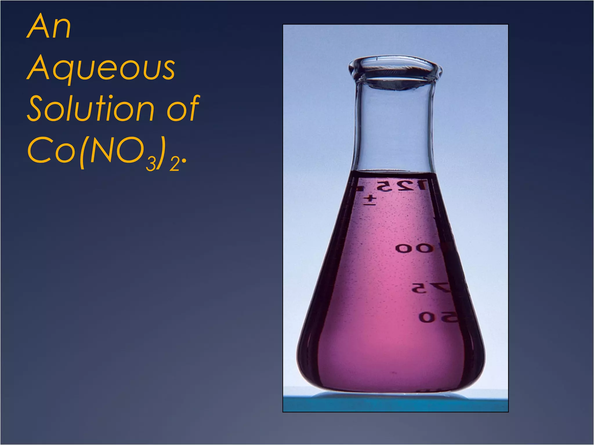 An
Aqueous
Solution of
Co(NO3)2.
 