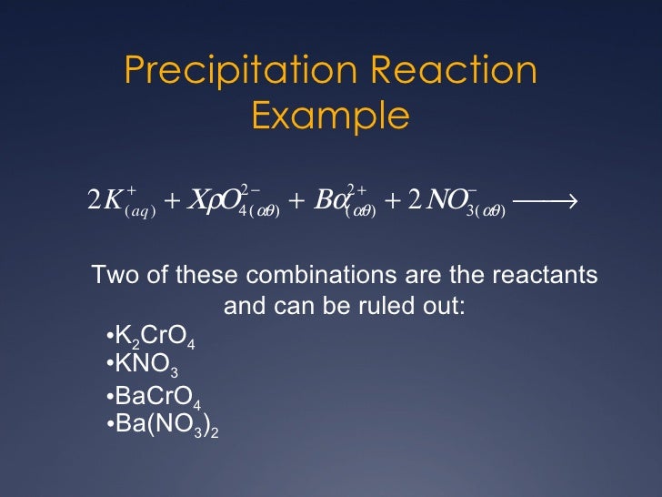 How to write precipitation reactions