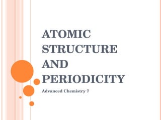 ATOMIC STRUCTURE AND PERIODICITY Advanced Chemistry 7 