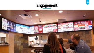 15
Digital menu pic – preferably people looking up at videos on the
screen – Texas DQ one.
Engagement
 