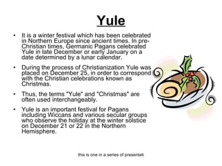 Advent, christmas, epiphany and yule explained | PPT