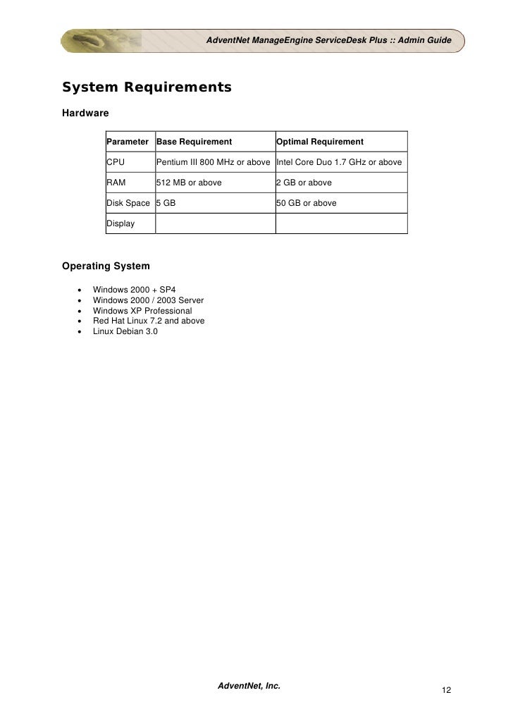 Advent Net Manage Engine Service Desk Plus Help Admin Guide