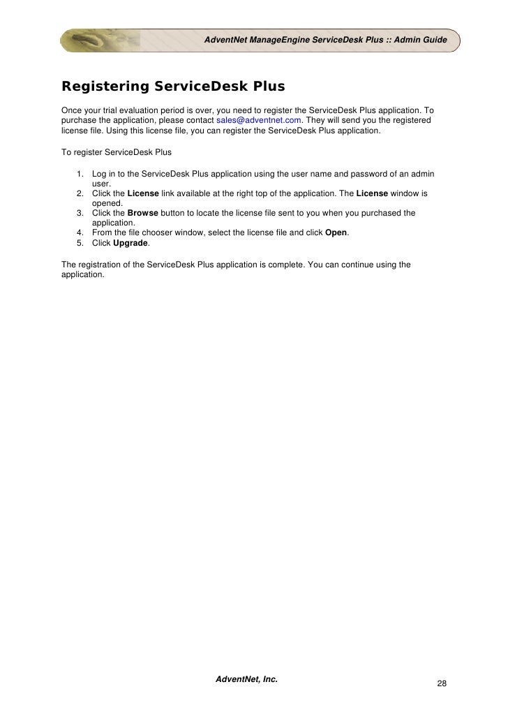 Advent Net Manage Engine Service Desk Plus Help Admin Guide