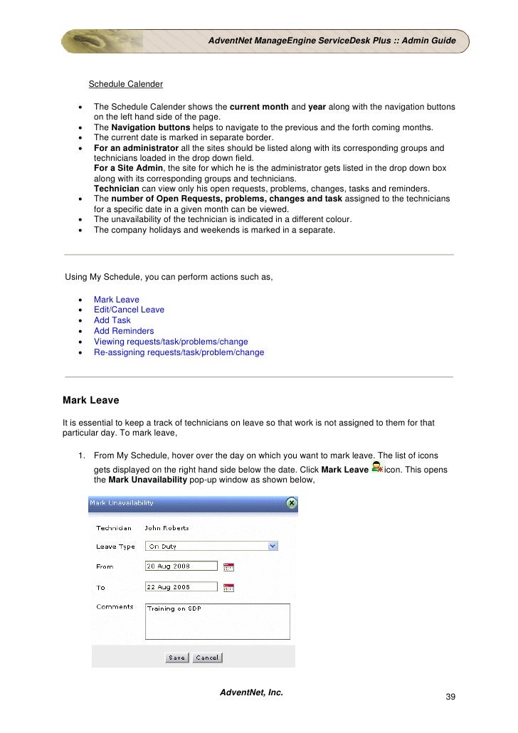 Advent Net Manage Engine Service Desk Plus Help Admin Guide