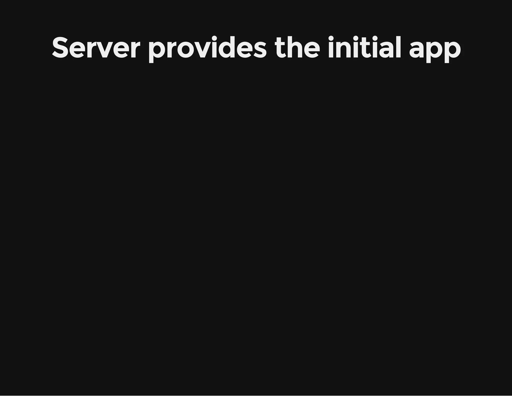 Server provides the initial app 