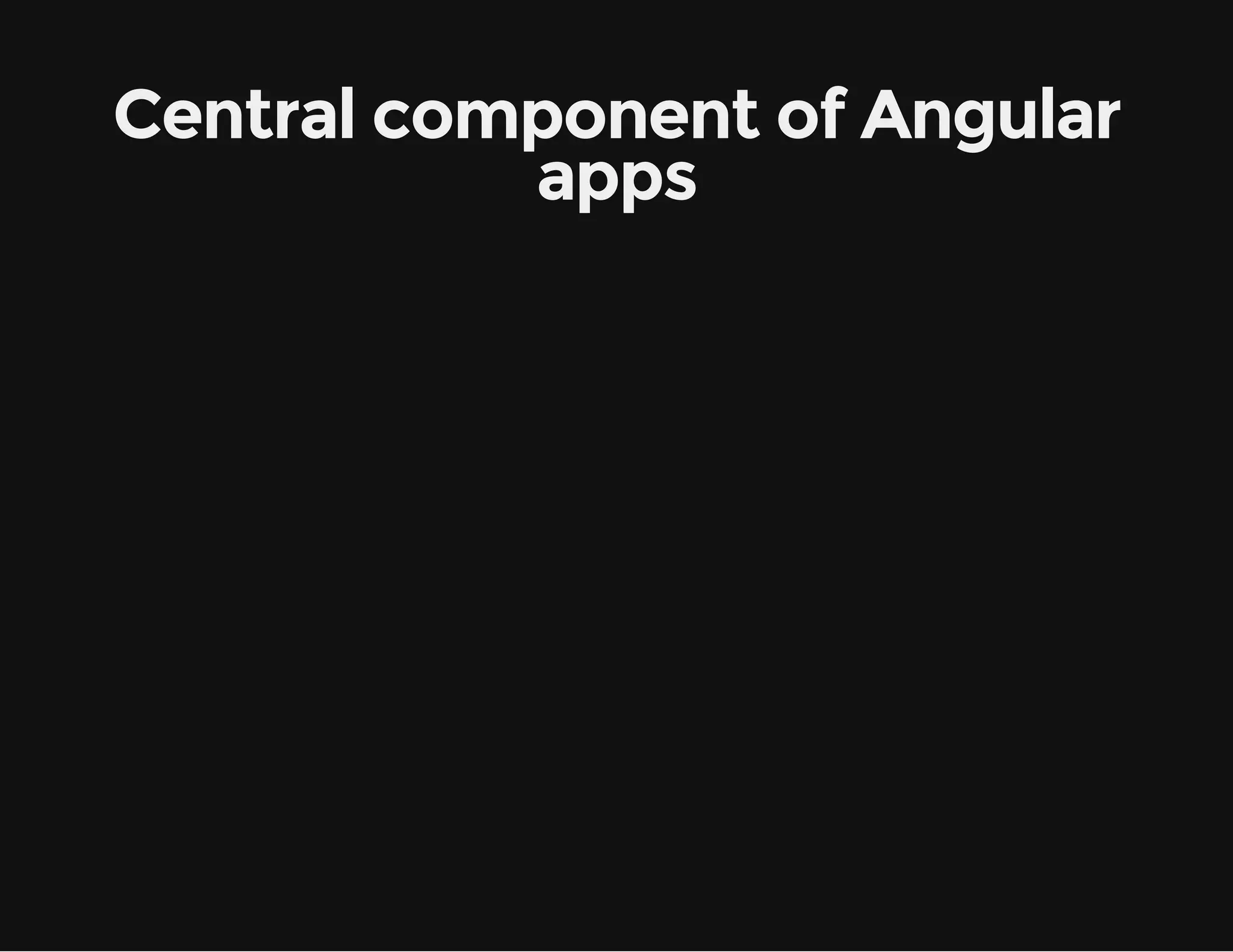 Central component of Angular apps 