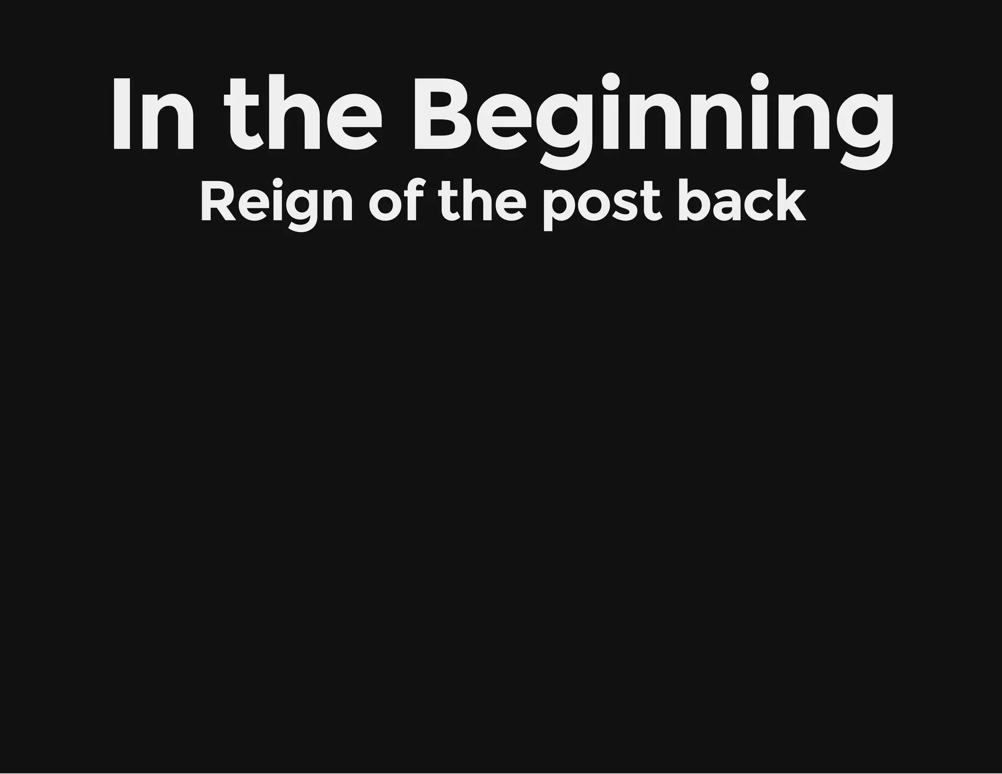 In the Beginning Reign of the post back 
