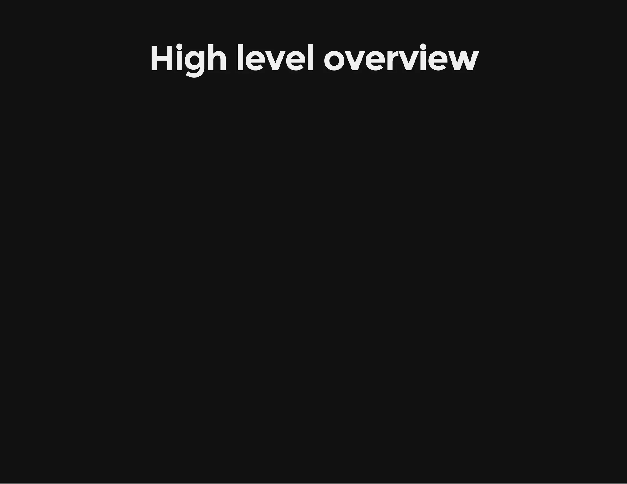 High level overview 