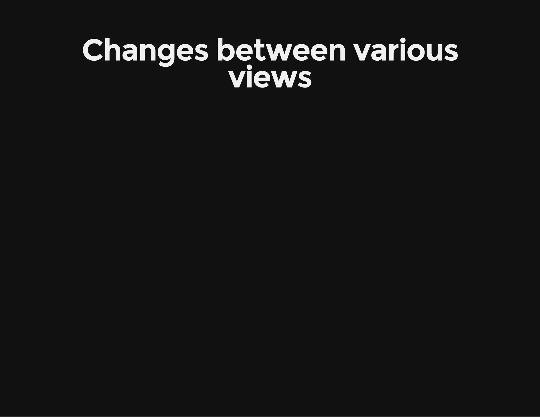 Changes between various views 