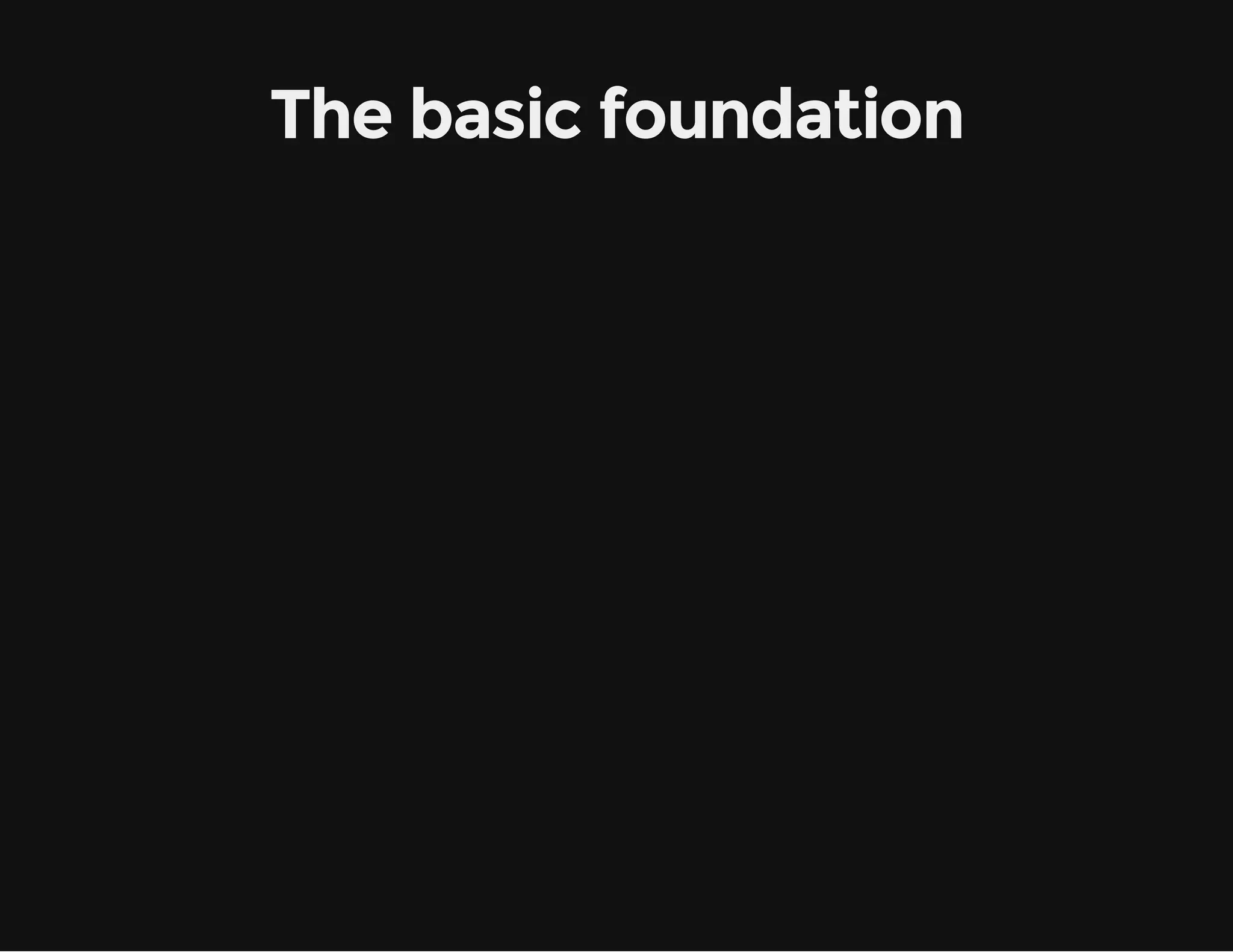 The basic foundation 
