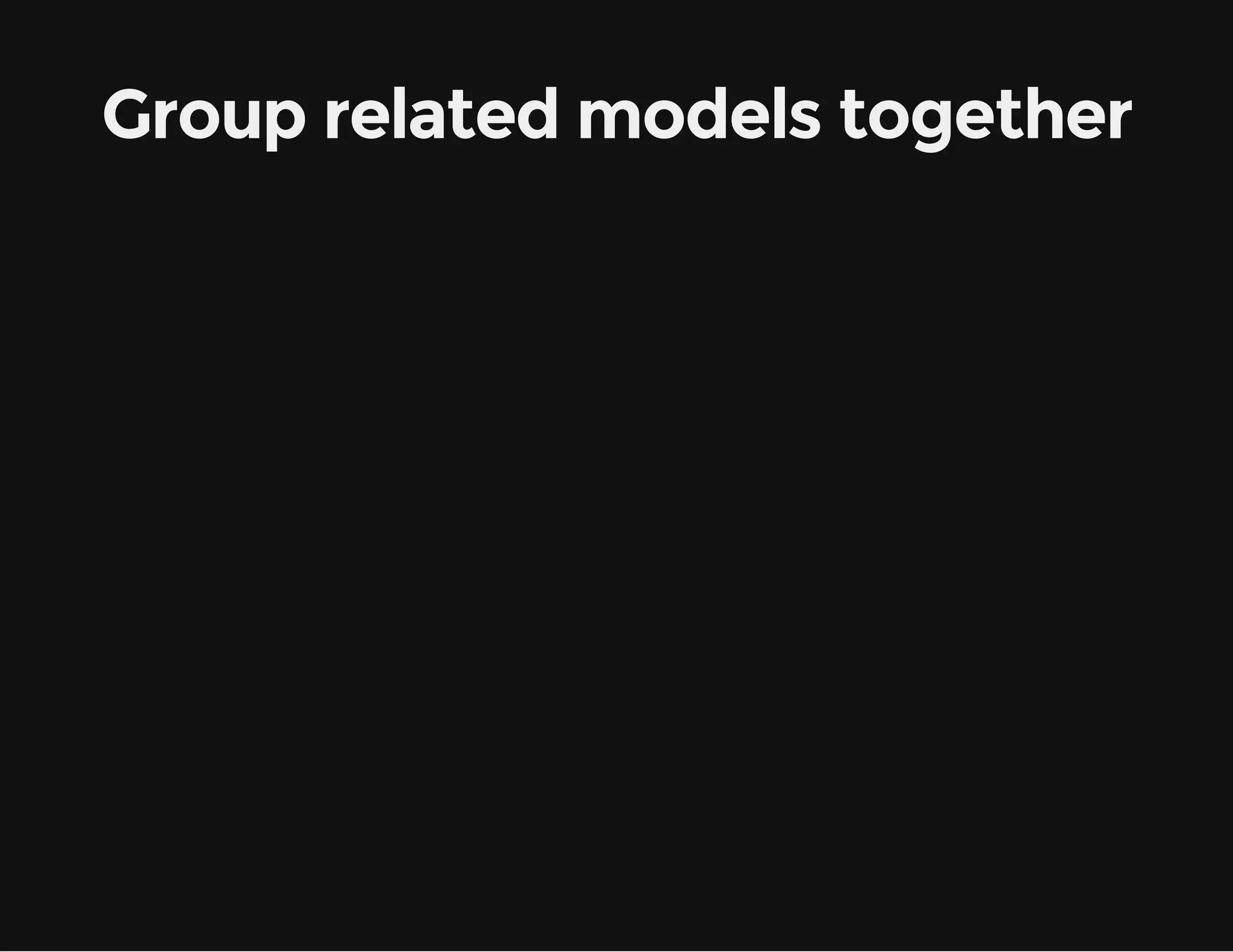 Group related models together 