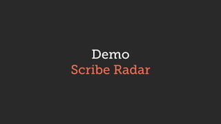 Demo
Scribe Radar
 