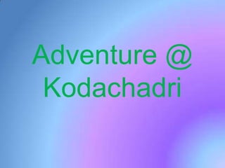 Adventure @
Kodachadri

 