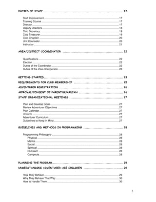 Adventurer club manual | PDF