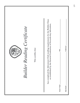 177
BuilderReadingCertificate
'
'',&'
''%'0?'
Issuer'sName_____________________________________________________Title_________________________________________________
DateIssued_______________________________________________________Conference___________________________________________
 