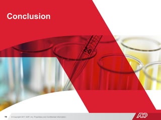 © Copyright 2011 ADP, Inc. Proprietary and Confidential Information19
Conclusion
 