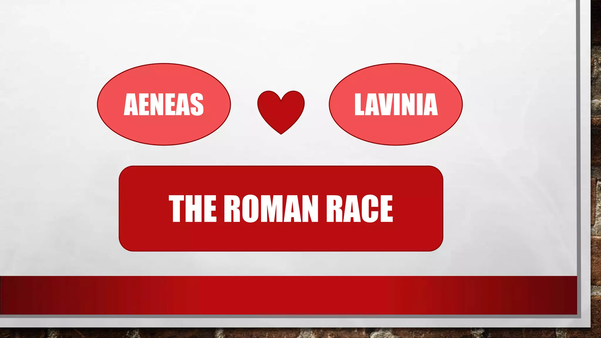AENEAS

LAVINIA

THE ROMAN RACE

 
